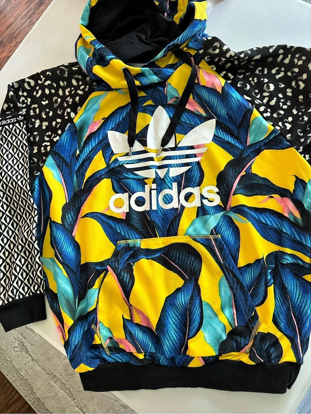 adidas x FARM Rio Tropical Leaf Leopard Print Hoodie